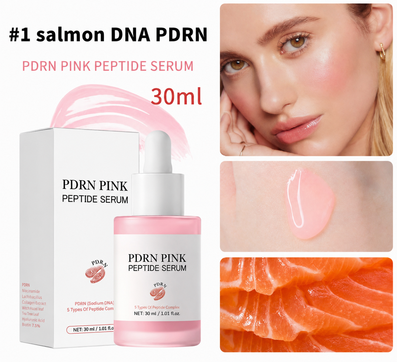 Pink Peptide Serum Moisturizing And Hydrating Facial Serum