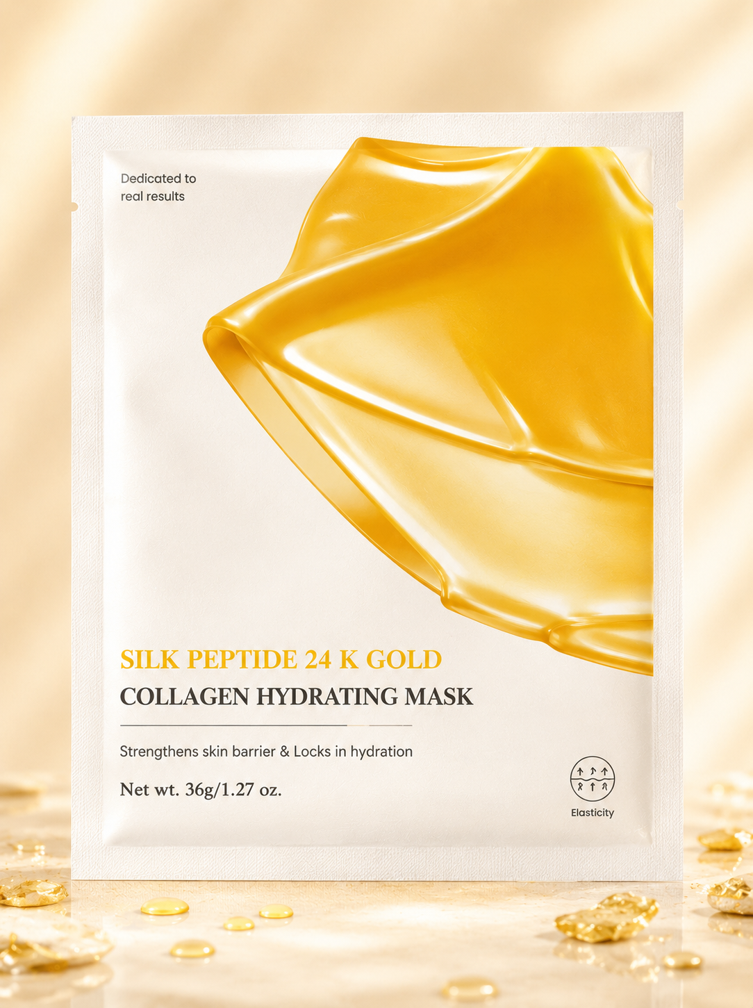 Silk Polypeptide 24K Gold Collagen Hydrating Mask
