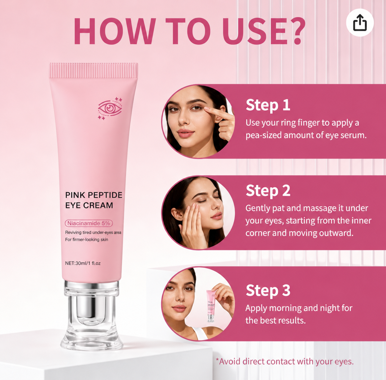 Pink Peptide Hydrating Moisturizing And Nourishing Eye Cream