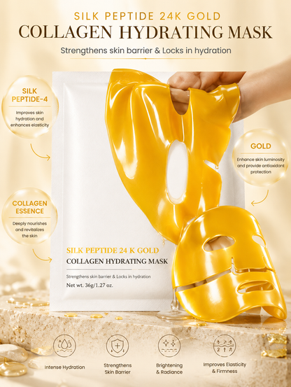 Silk Polypeptide 24K Gold Collagen Hydrating Mask